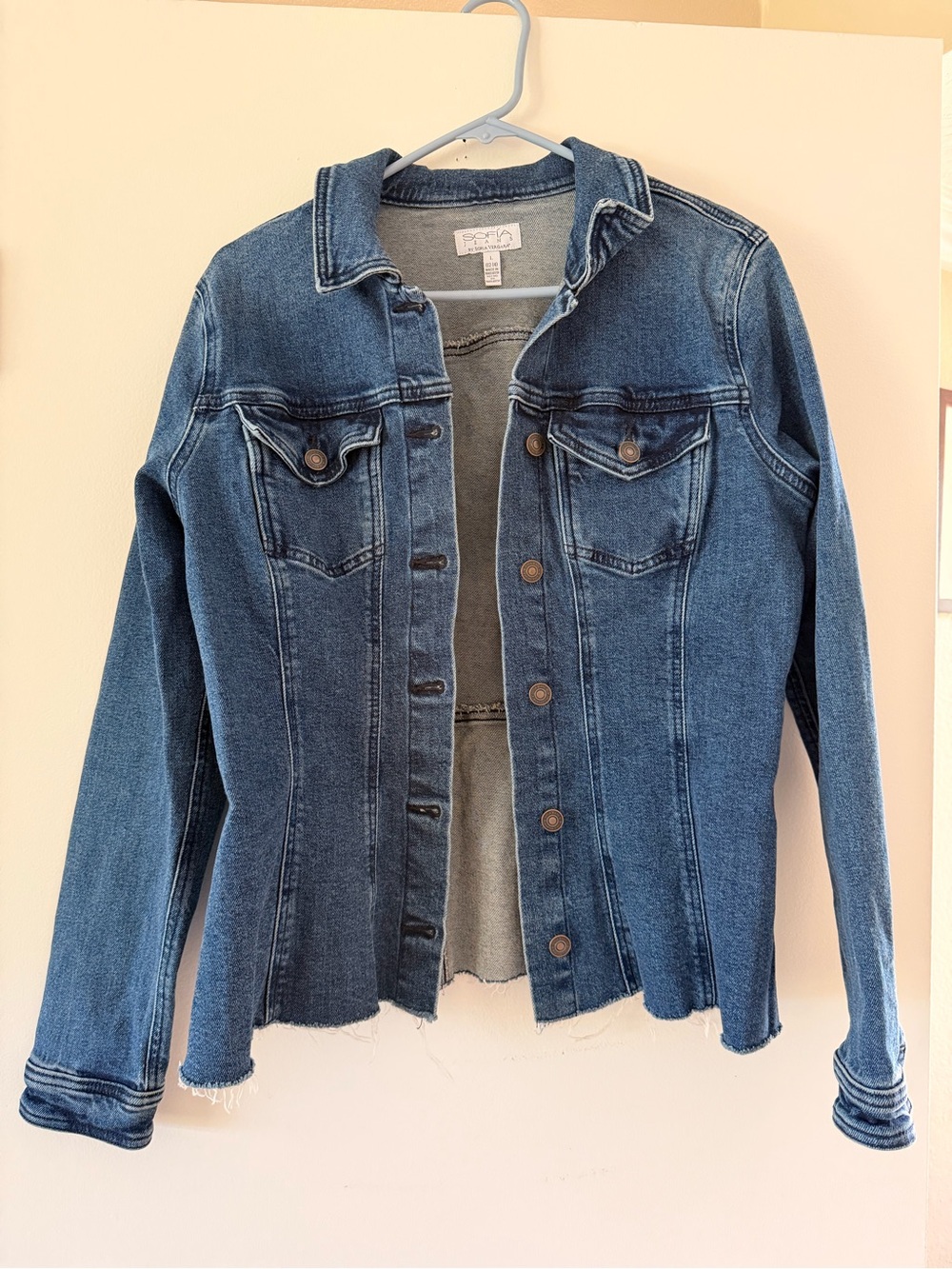 Poof! Blue Distressed Jean Jacket